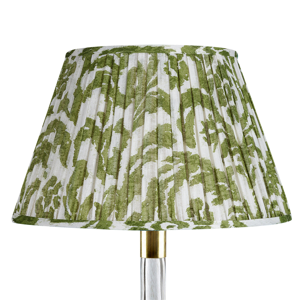 Marlborough Green Gathered Linen Lampshade | Fermoie