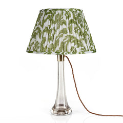 Marlborough Green Gathered Linen Lampshade | Fermoie