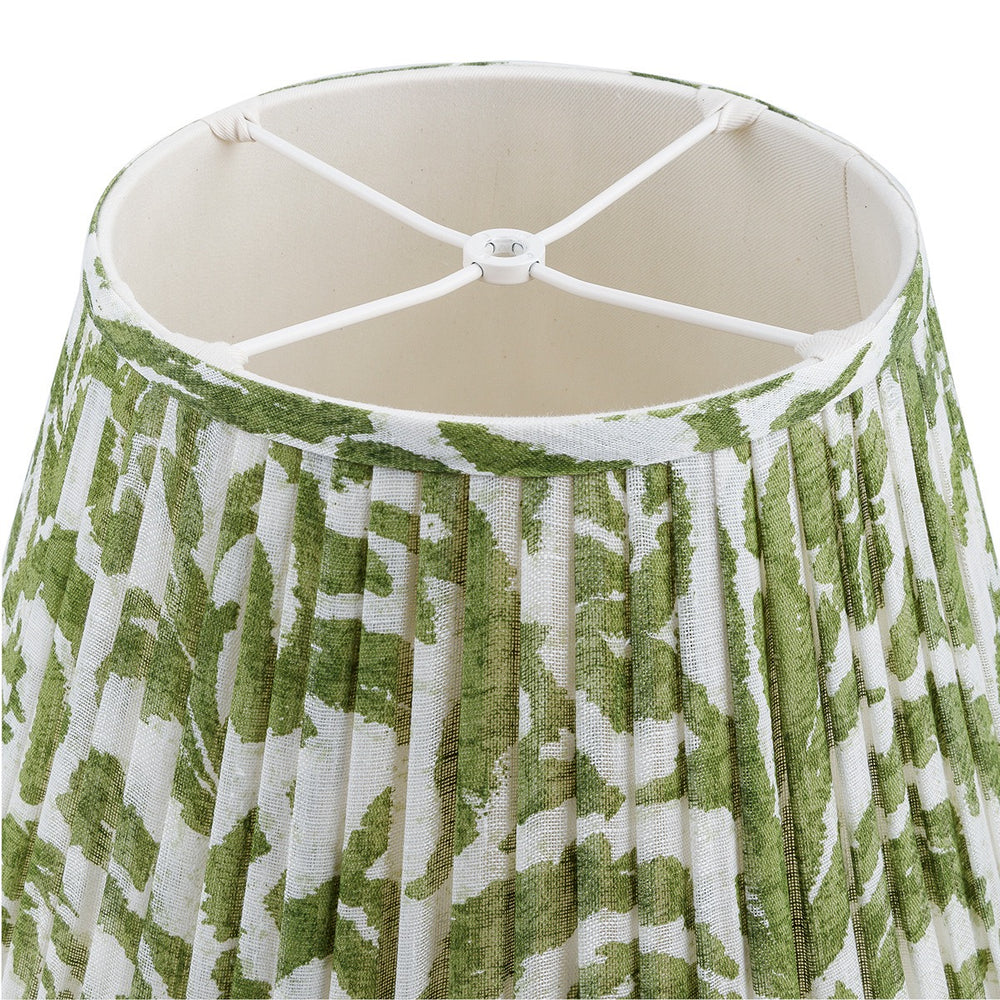 Marlborough Green Gathered Linen Lampshade | Fermoie
