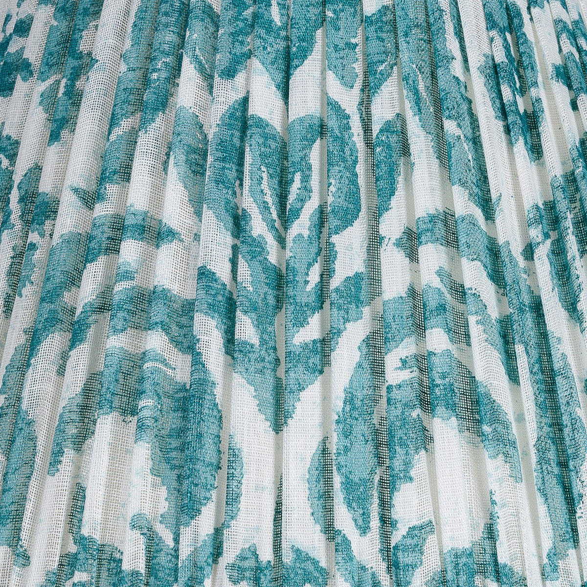 Marlborough Teal Gathered Linen Lampshade | Fermoie