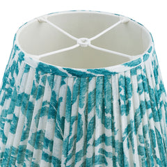 Marlborough Teal Gathered Linen Lampshade | Fermoie