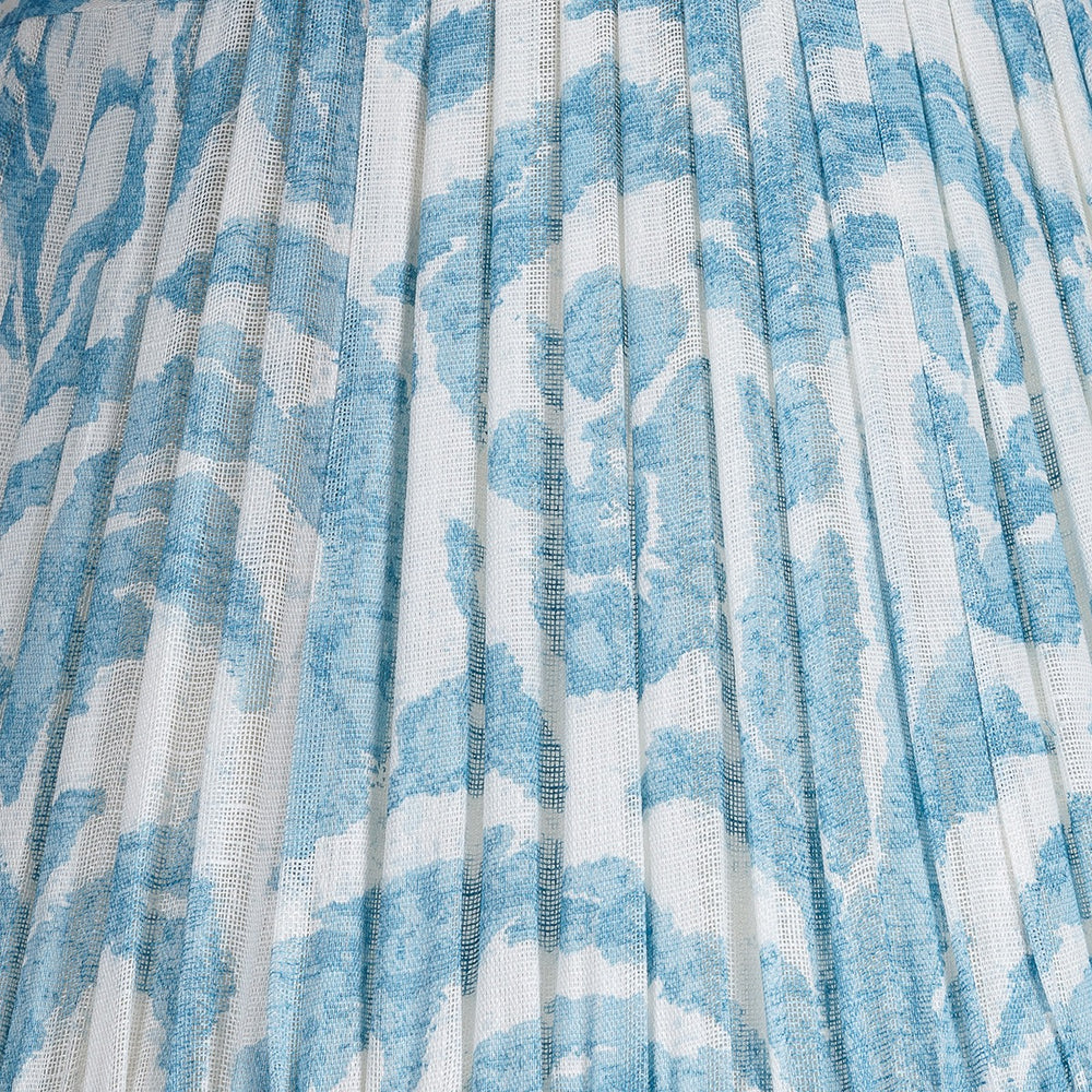 Marlborough Blue Gathered Linen Lampshade | Fermoie