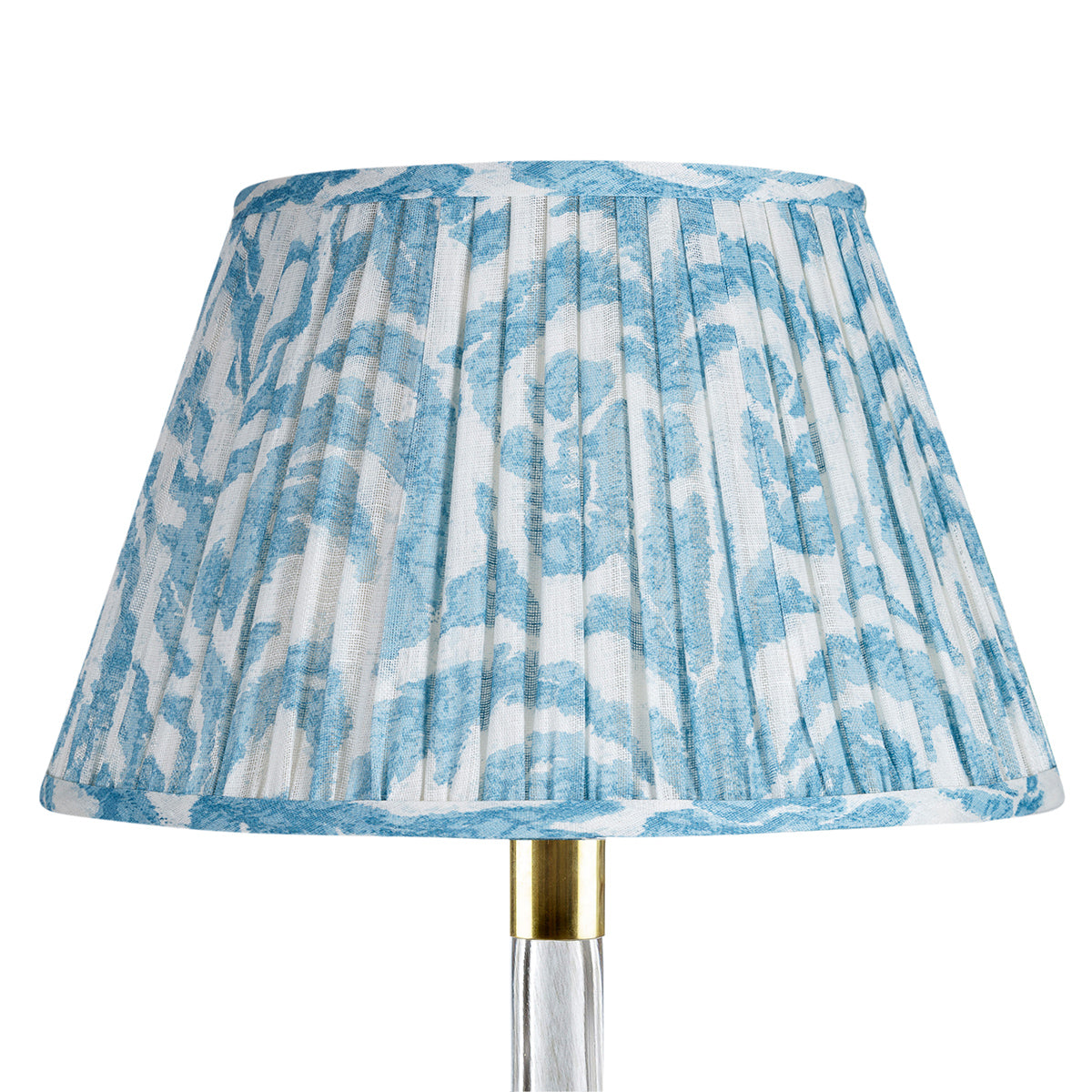 Marlborough Blue Gathered Linen Lampshade | Fermoie