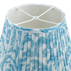 Marlborough Blue Gathered Linen Lampshade | Fermoie