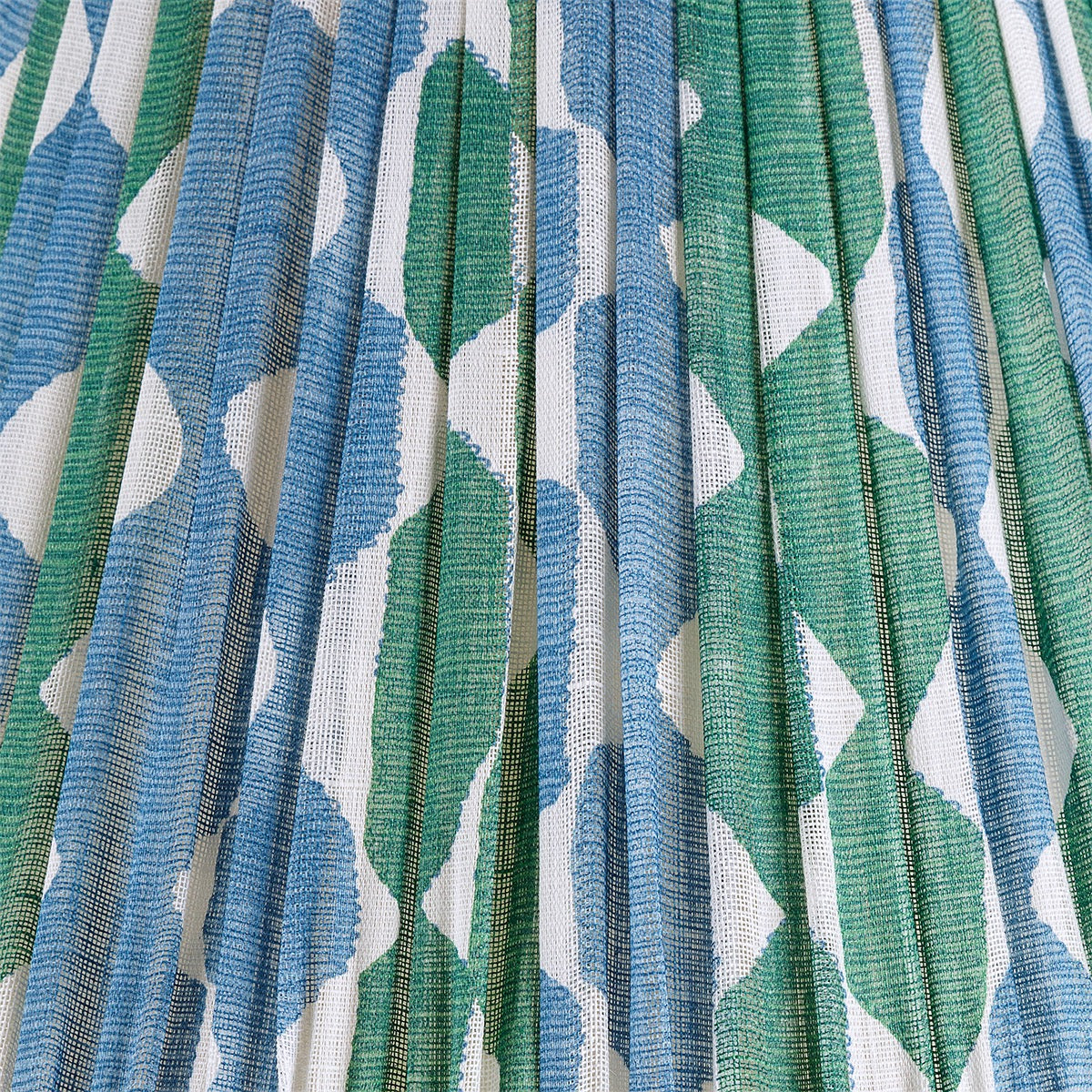 Whittle Blue & Green Gathered Linen Lampshade | Fermoie