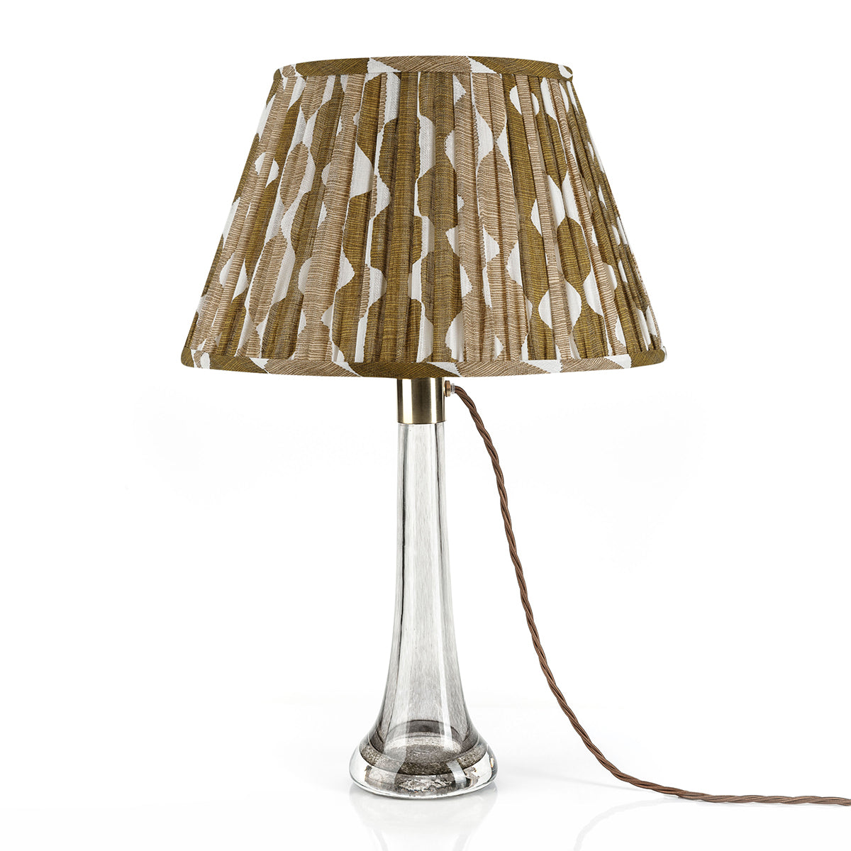 Whittle Neutral Gathered Linen Lampshade | Fermoie
