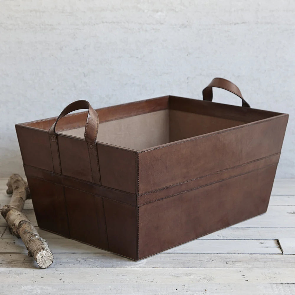 Leather Log Basket | Life of Riley 