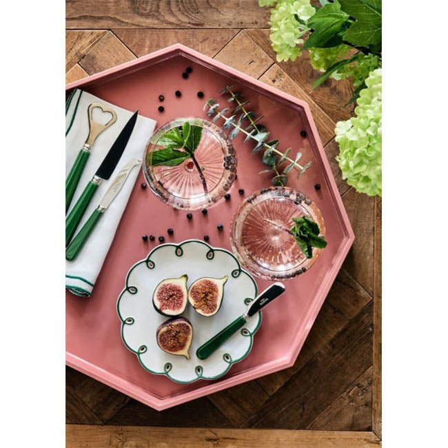 Medium Octagon Lacquered Tray | Pink | Casa JJ