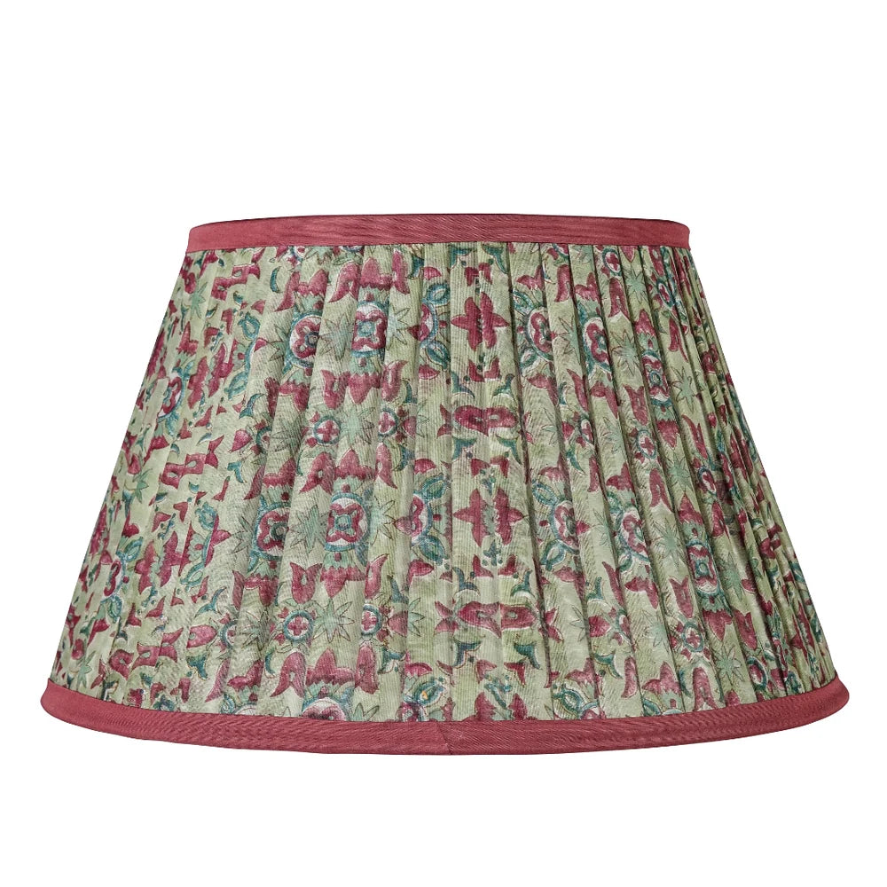 Green and Burgundy Floral Gathered Empire Lampshade | Kelling Home