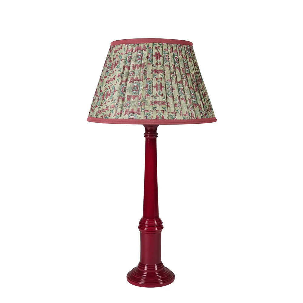 Green and Burgundy Floral Gathered Empire Lampshade | Kelling Home