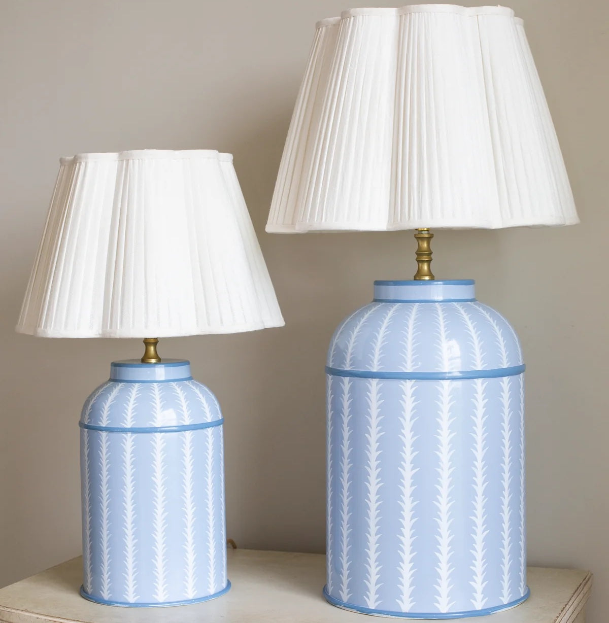 Blue & White Fern Design Lamp Base - Small & Large