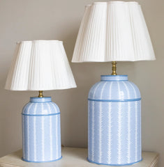 Blue & White Fern Design Lamp Base - Small & Large