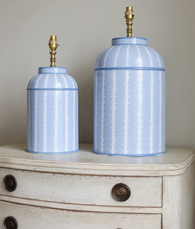 Blue & White Fern Design Lamp base  | Patton House