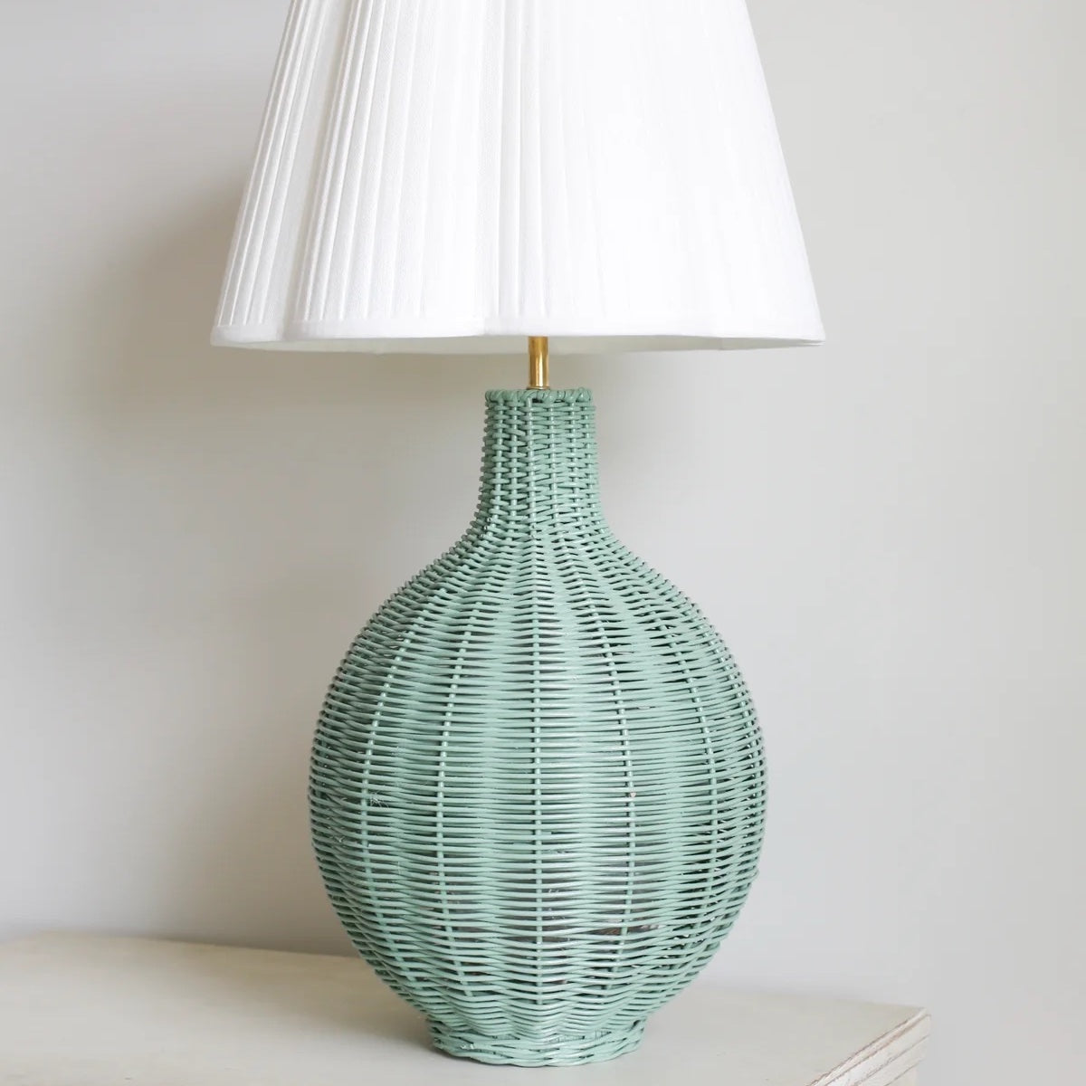 Rattan Fig Lamp Base in Green