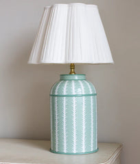Green& White Fern Design Lamp base  | Patton House