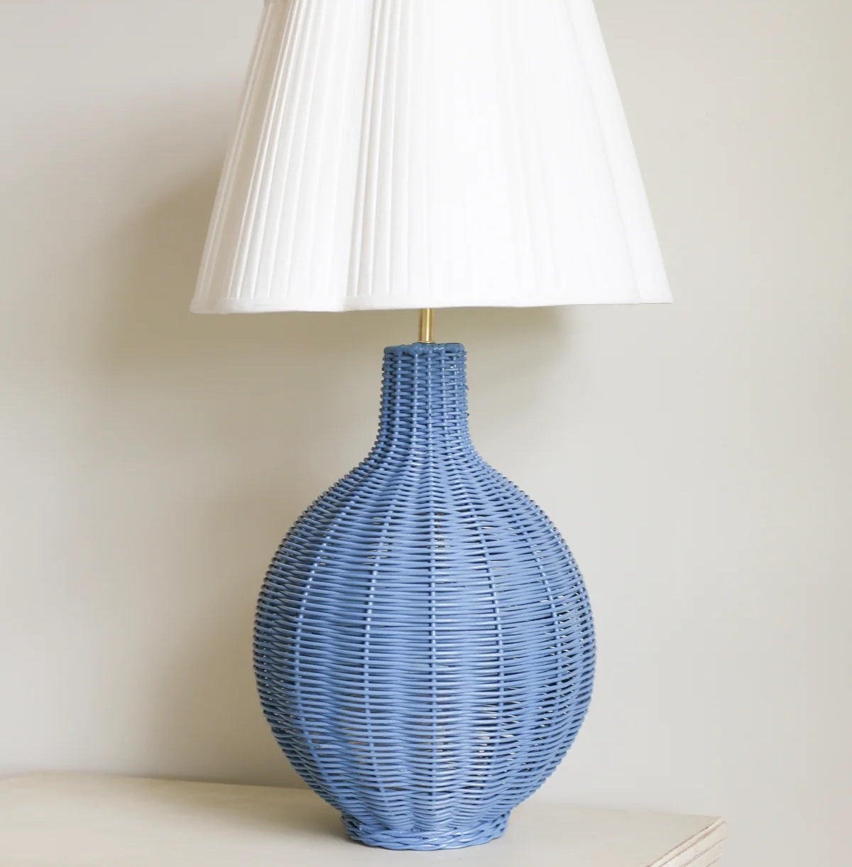Rattan Fig Lamp Base in Blue