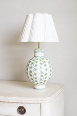 Hand-painted Toleware Green Vine Pumpkin Lamp | Patton House