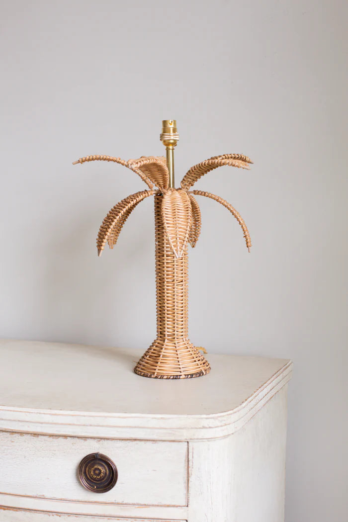 Rattan Palm Tree Lamp Base in Natural | Patton House