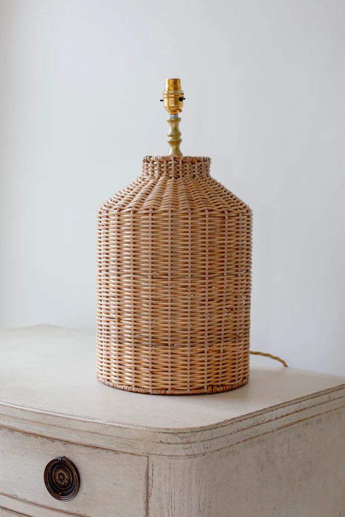Rattan Milk Churn Lamp Base in Natural | Patton House