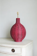 Rattan Fig Lamp Base in Red | Patton House
