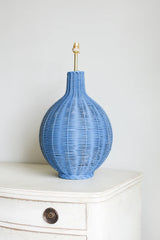 Rattan Fig Lamp Base in Blue | Patton House