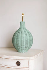 Rattan Fig Lamp Base in Green | Patton House
