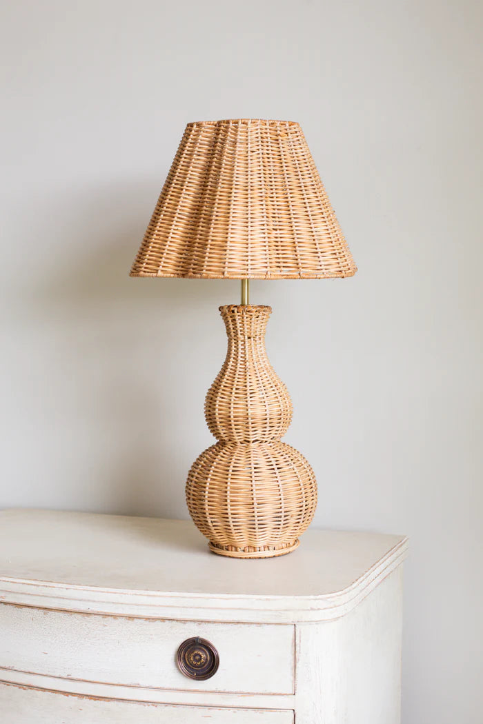 Rattan Gourd Lamp Base in Natural  | Patton House