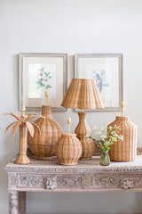 Rattan Palm Tree Lamp Base in Natural | Patton House