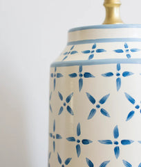 Blue & White Criss Cross Design Lamp base  | Patton House