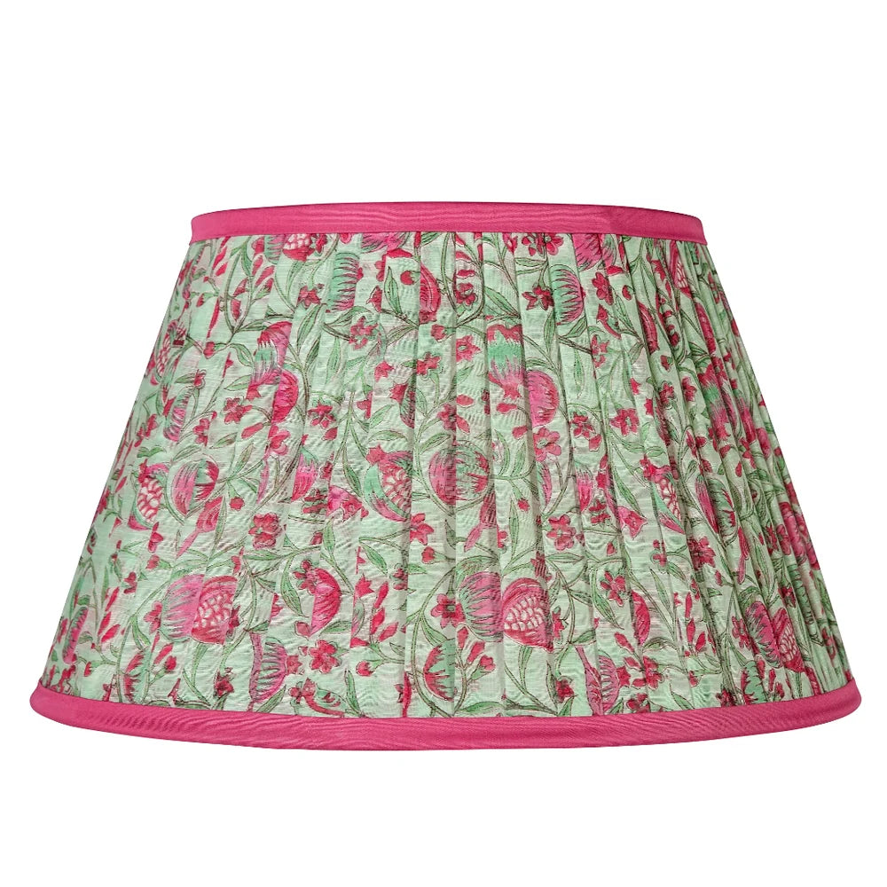 Green and Pink Floral Gathered Empire Lampshade | Kelling Home
