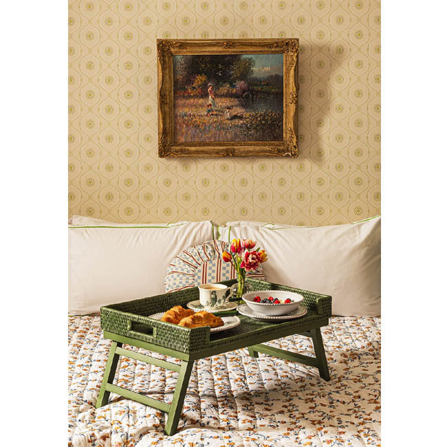 Rattan Breakfast Tray | Green | Casa JJ