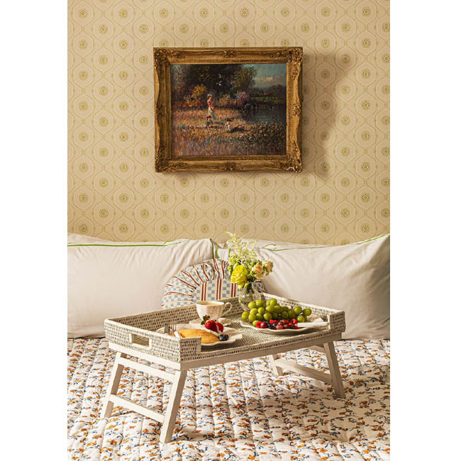 Rattan Breakfast Tray | White | Casa JJ