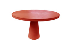 Solid Concrete Round Garden Table- Ruby Red