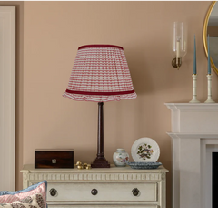 Red Striped Empire Lampshade with Frill | Rosana Lonsdale