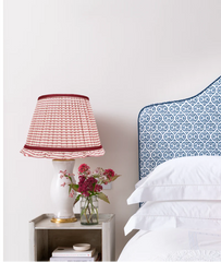 Red Striped Empire Lampshade with Frill | Rosana Lonsdale