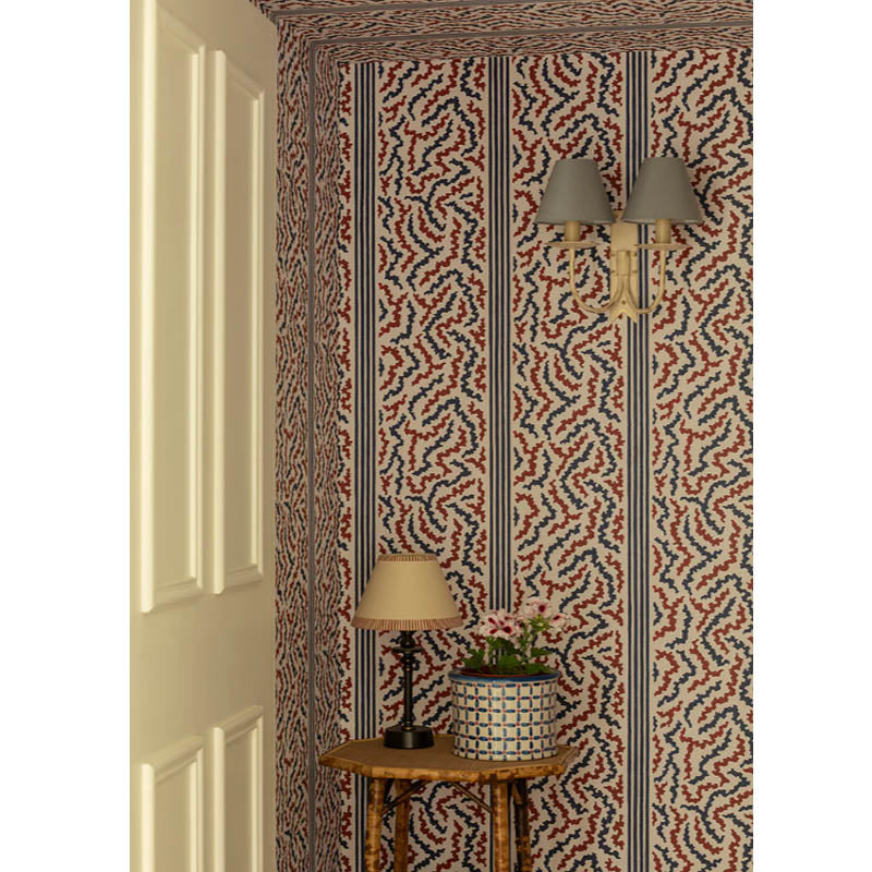 Twist & Stripe | Red and Blue Wallpaper | Mews Furnishings