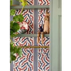 Twist & Stripe | Red and Blue Wallpaper | Mews Furnishings