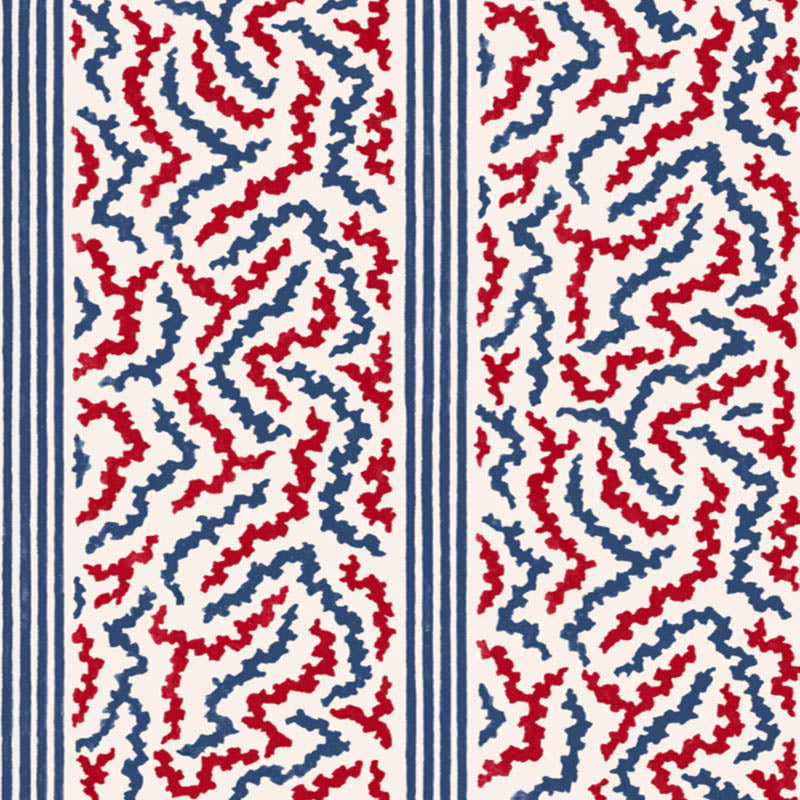 Twist & Stripe | Red and Blue Wallpaper | Mews Furnishings