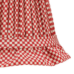 Red Check Lampshade With Frill |Rosana Lonsdale