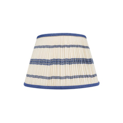 Embroided Blue Striped Gathered Straight Empire Lampshade