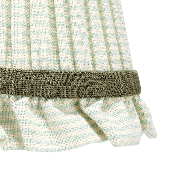 Green Striped Empire Lampshade with Frill | Rosana Lonsdale