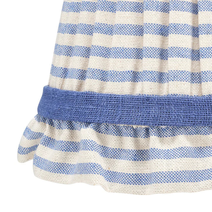 Blue Striped Empire Lampshade with Frill | Rosana Lonsdale