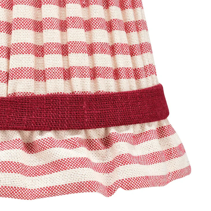 Red Striped Empire Lampshade with Frill | Rosana Lonsdale