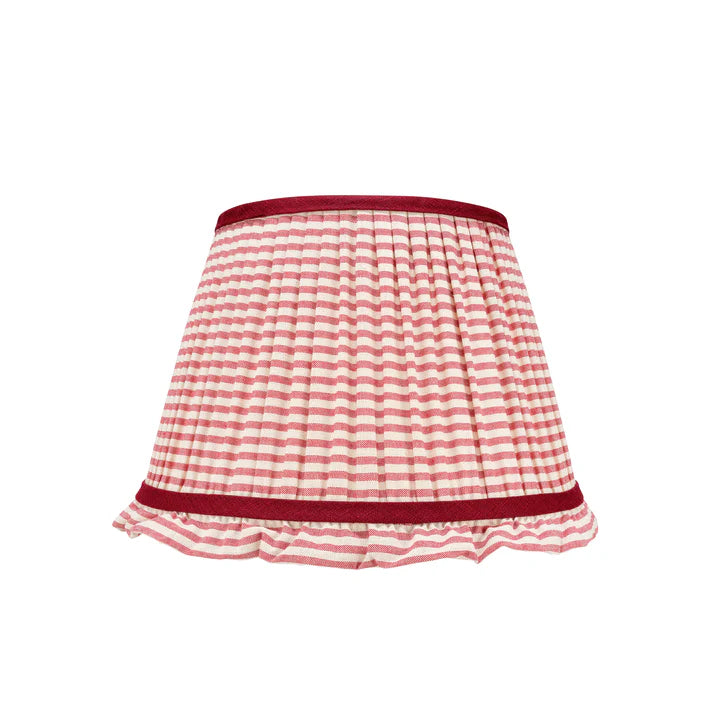Red Striped Empire Lampshade with Frill | Rosana Lonsdale