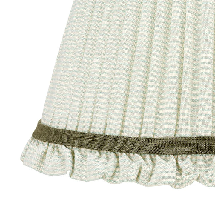 Green Striped Empire Lampshade with Frill | Rosana Lonsdale