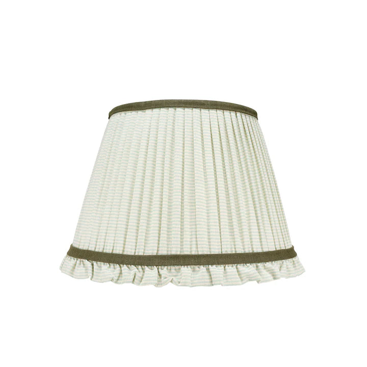 Green Striped Empire Lampshade with Frill | Rosana Lonsdale