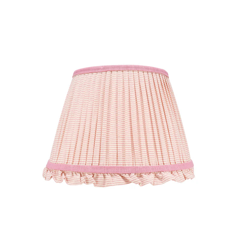 Pink Striped Empire Lampshade with Frill | Rosana Lonsdale