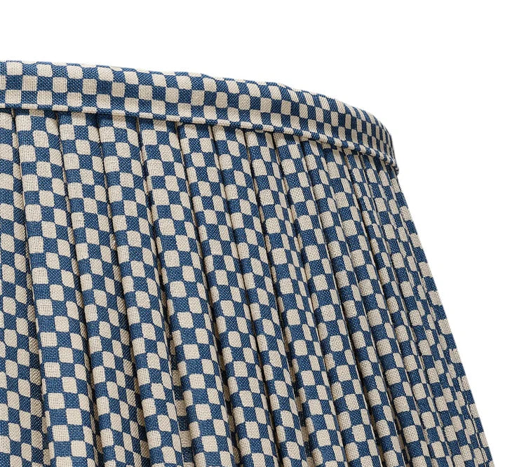 Blue Check Empire Lampshaded with Frill | Rosana Lonsdale