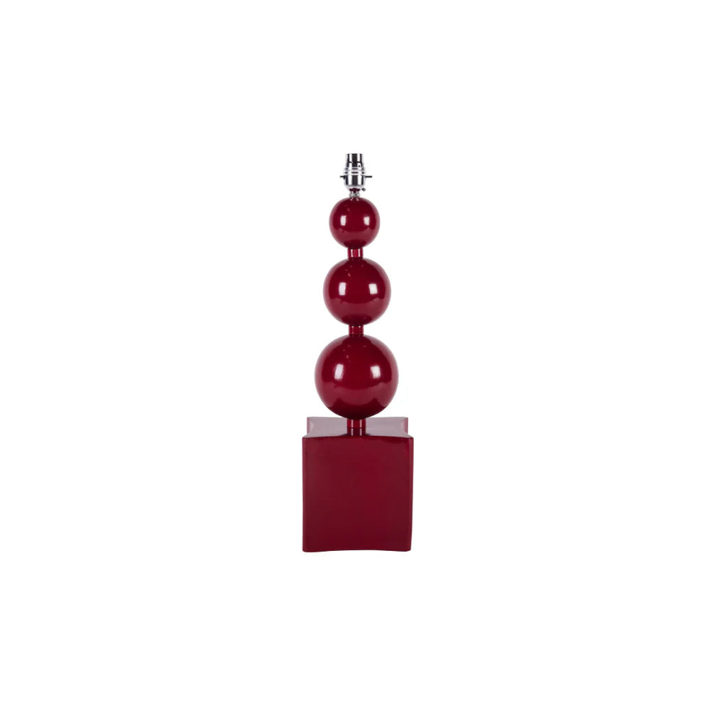 Triple Ball Table Lamp with High Gloss Finish | Burgundy | Kelling Home