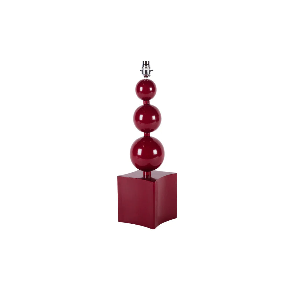 Triple Ball Table Lamp with High Gloss Finish | Burgundy | Kelling Home